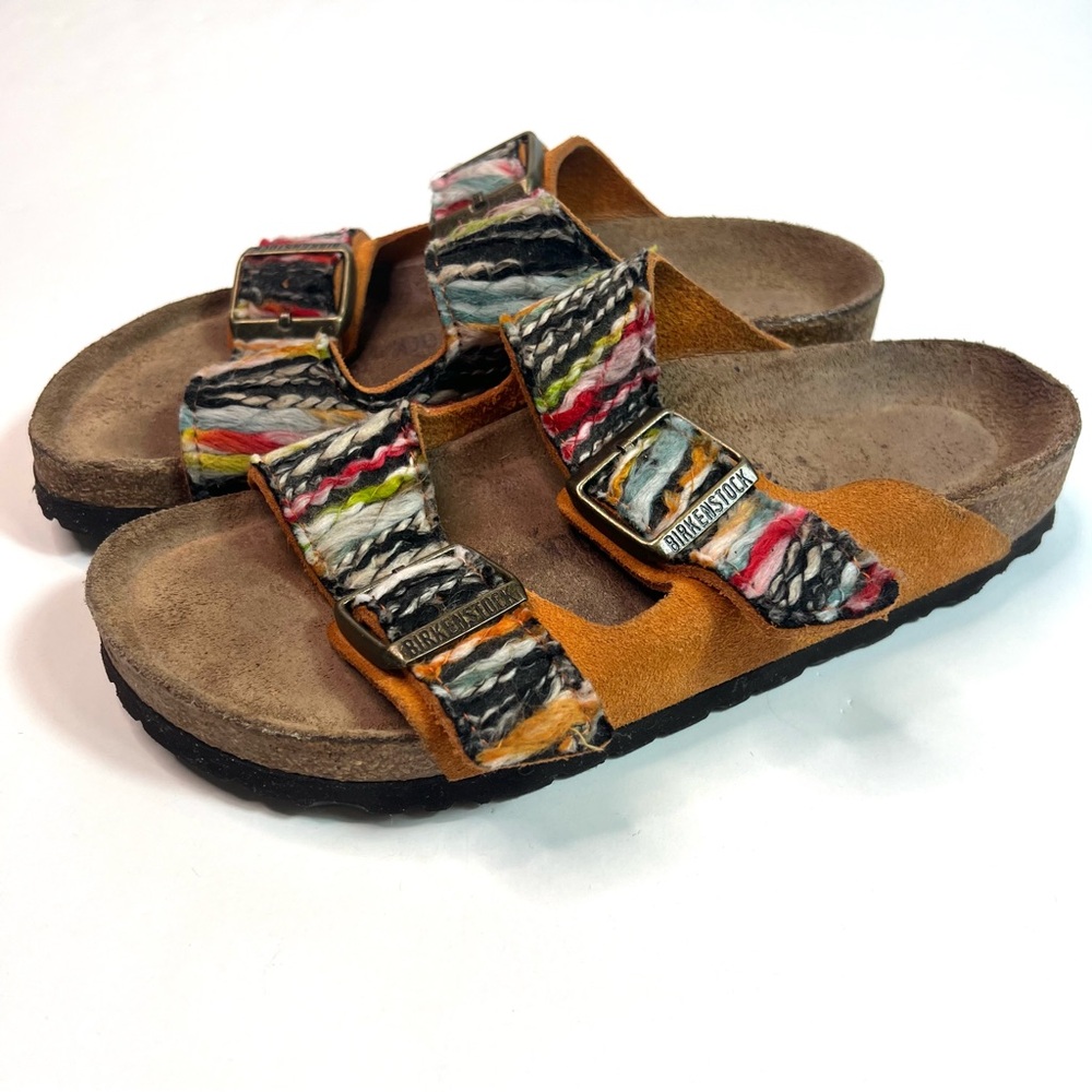 RARE Birkenstock Multicolored Yarn Arizona Sandals Size EU 37 - Picture 3 of 16
